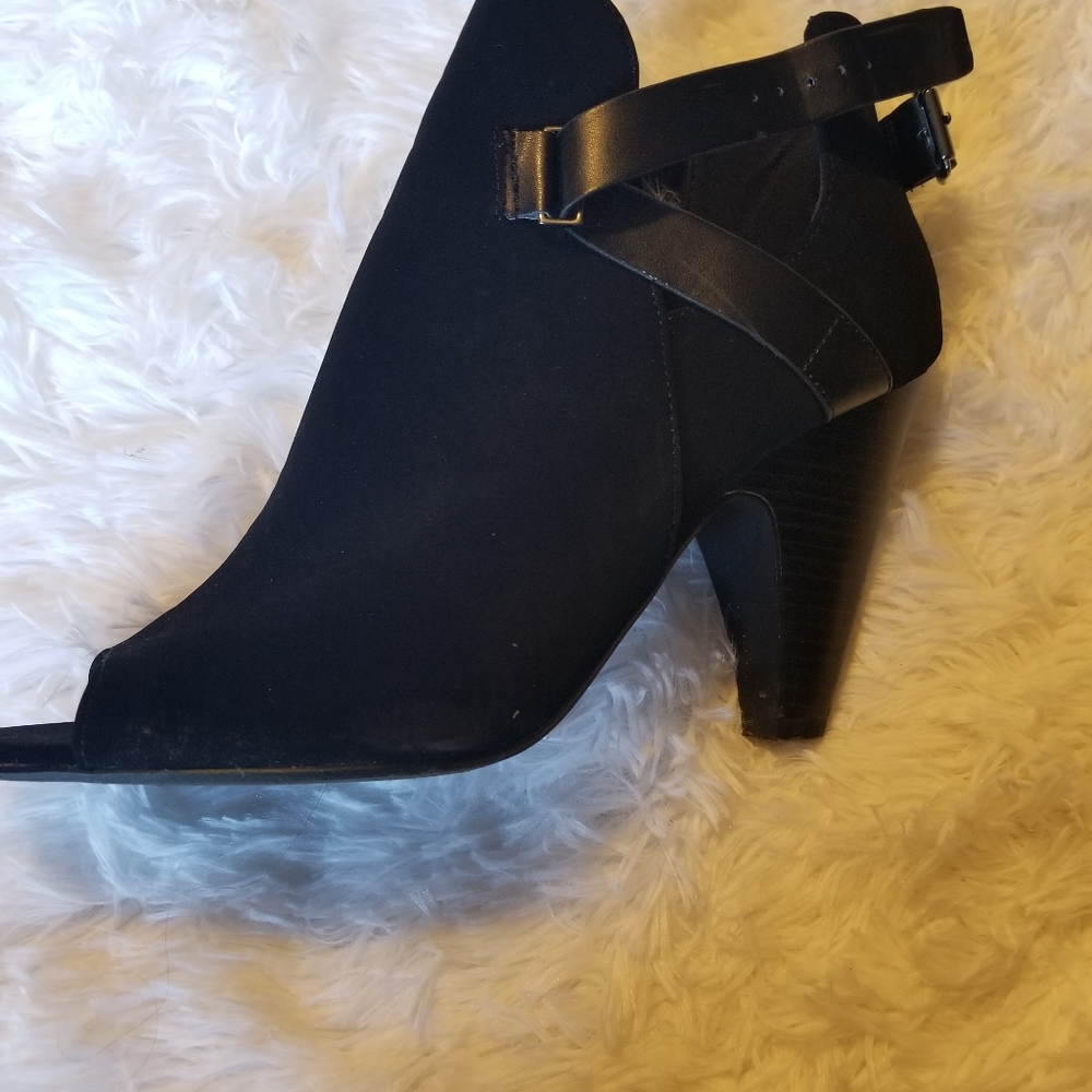 Suede open toe bootie ♡
